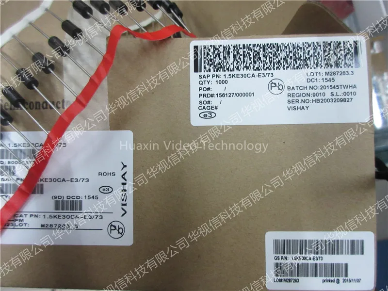 1.5KE30CA-E3-73 подавители ESD/tvs-диоды 1500W 30V 5% Bidir чип