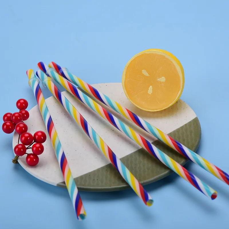 

Reusable Straws Colorful Stripes Drinking Straw Restaurant/Bar/Beverage Shops Plastic Straw Wedding Party Wine Decor