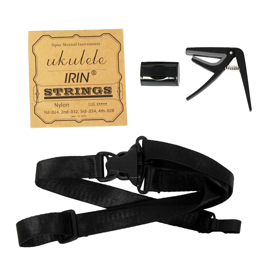 Ukulele Begginer Kit Strap+Strings+Capo+Rhythm Sand Shaker Hammer for Beginner Practice