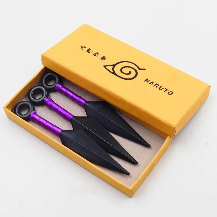 Anime Naruto Uchiha Itachi Cosplay Kunai Shuriken Plastic Throw Weapon Kakashi Handheld Short Sword Darts Halloween Props Toys