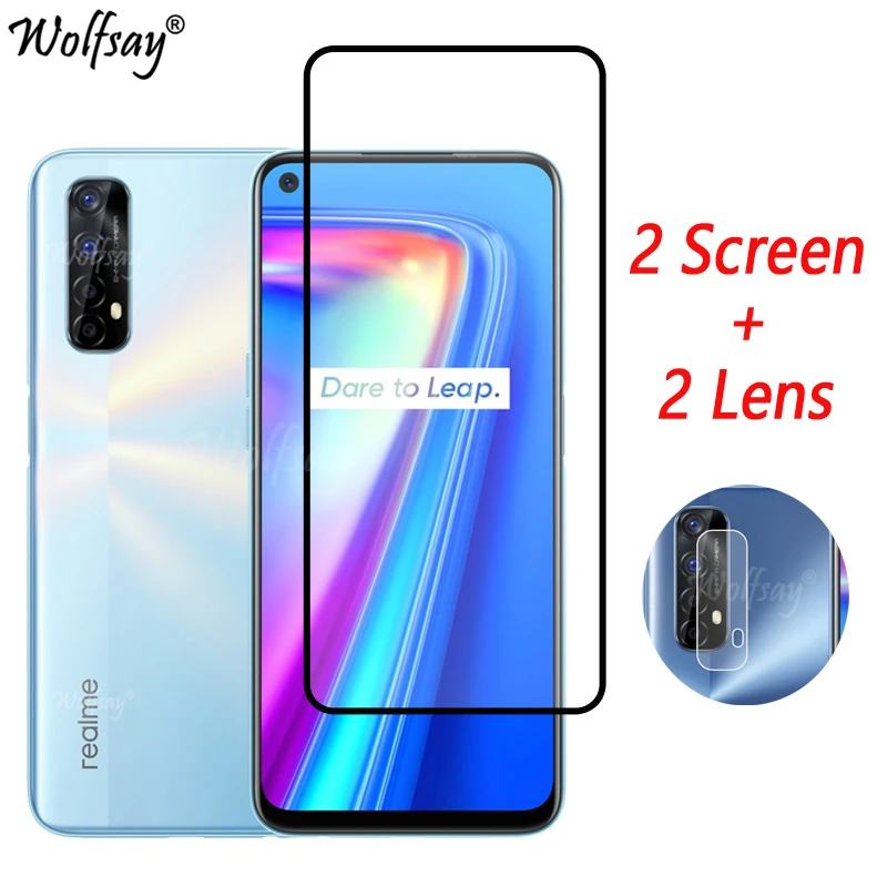 Полное покрытие закаленное стекло для Oppo Realme 7 Защита экрана 7i 6S 6 Pro камеры |
