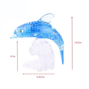 

DIY Crystal Dolphin 3D Puzzle Jigsaw For Children Kids Intellectual Assembled Puzzles Toy Birthday Gift R9UE