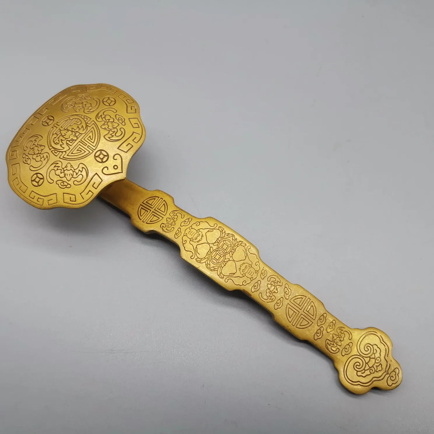 

Kaiguang pure copper Ruyi ornament, Wufu Ruyi decoration Large size