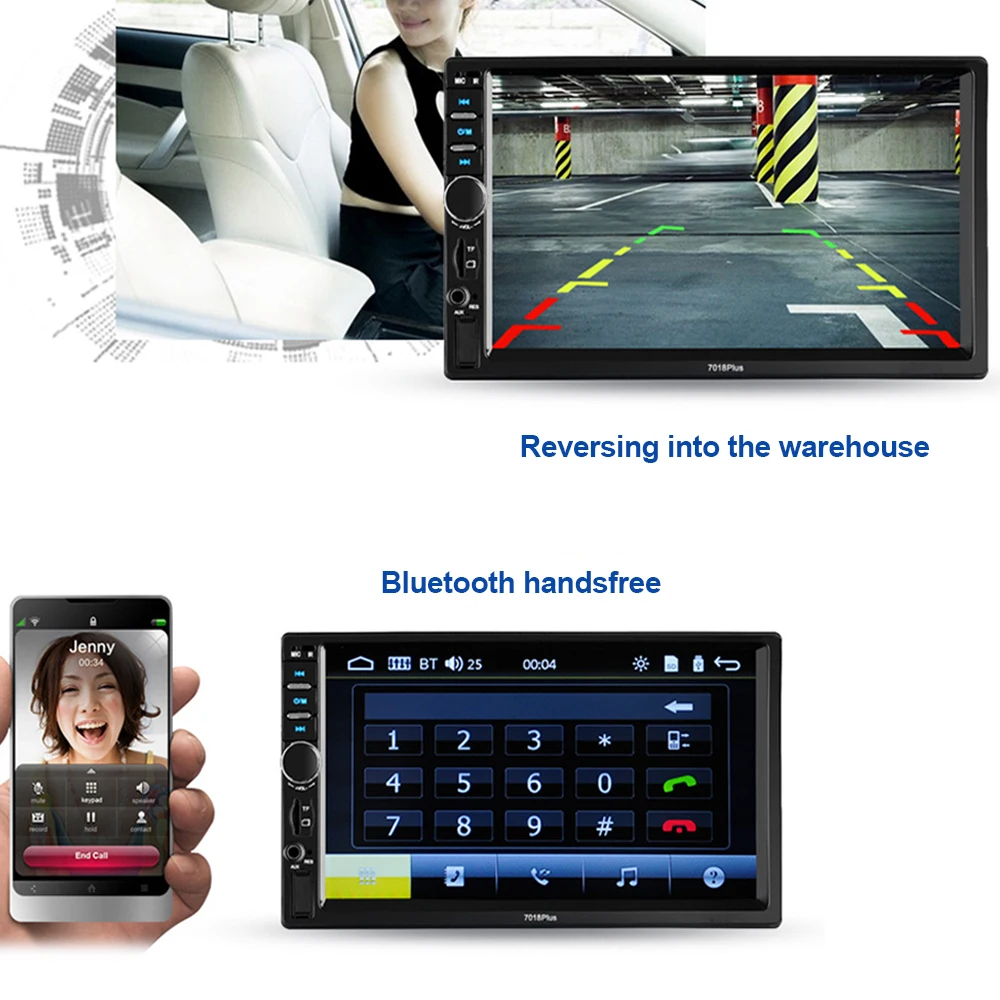 Car MP5 MP4 Player Mirrorlink HD 7inch Touch Screen Bluetooth Auto Radio FM Music Player with Rear View Camera Multimedia Player