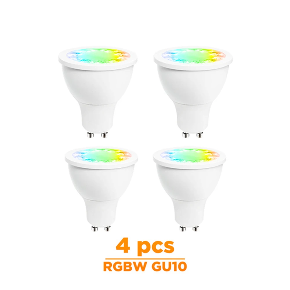 4 Pcs Color Gu10 Умный дом rgb и теплый белый gu10 прожектор zigbee 5 Вт RGBW GU10 лампа AC100-240V работать с Amazon Echo plus smartThing - Испускаемый цвет: 4 Pcs Color Gu10