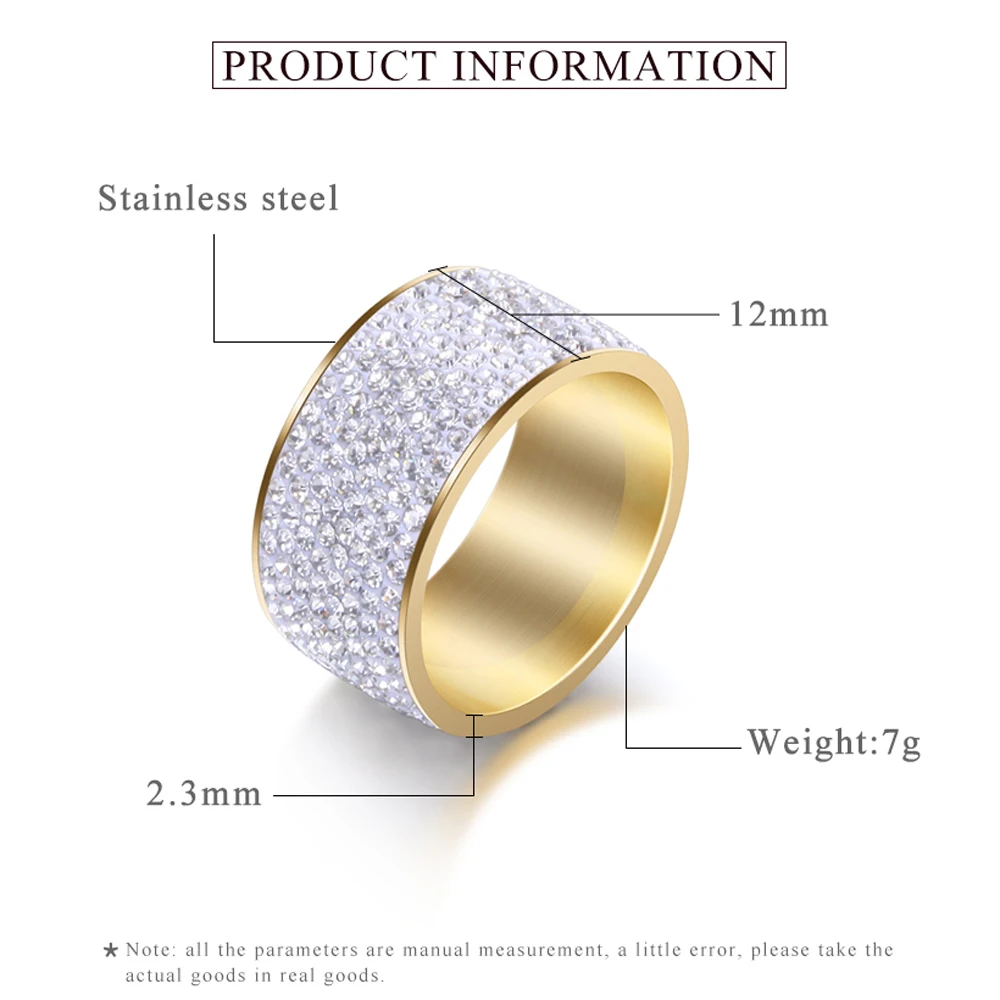 Rings Crystal Stainless Steel 316L Women Accessories For birthday gift