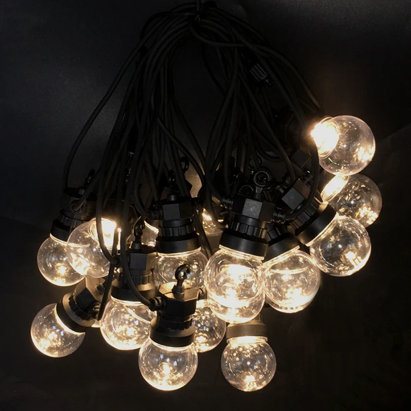 G50 led украшения сада фестонная нить огни патио рождественские китайские фонарики светодиодные гирлянды открытый для свадебной вечеринки уличный Декор