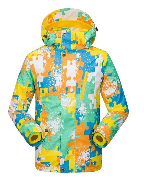 Unisex Kid's Breathable Waterproof and Windproof Colorful Camouflage Snowboard Printed Ski Jacket |