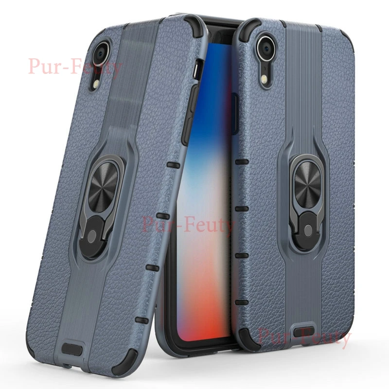 Чехол на Apple iphone XR роскошный Броня мягкий ударопрочный силиконовый бампер магнитное кольцо Броня чехол для iphone XR iphone xr