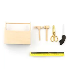 

6PCS/set Wooden Toolbox With Tools Set For Doll House Accessories Furniture Toys 1/12 Dollhouse Miniature Repair Kits Decoration