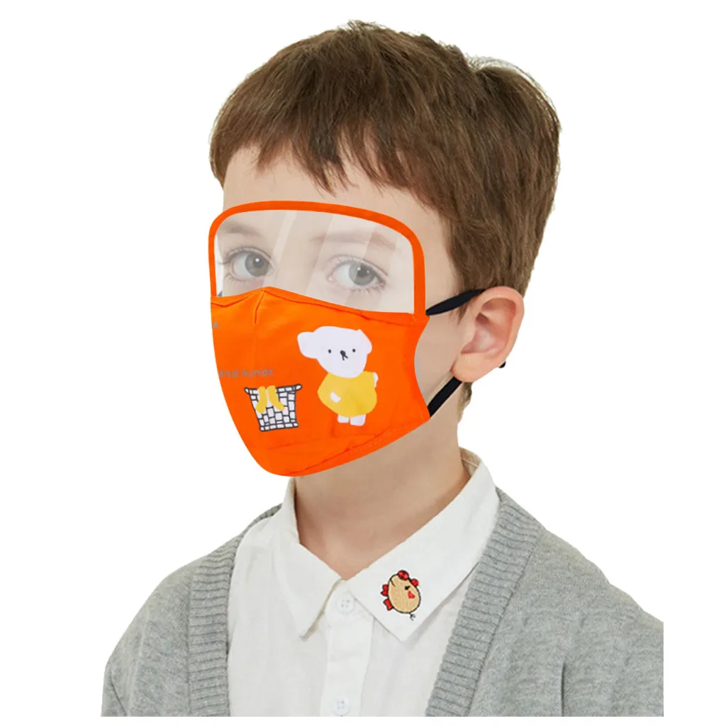 Fashion Face Mask For Kids Boy Girl Child Outdoor Protective Face Cap With Eyes Shield + 2 Filters Eyewear Mascarillas