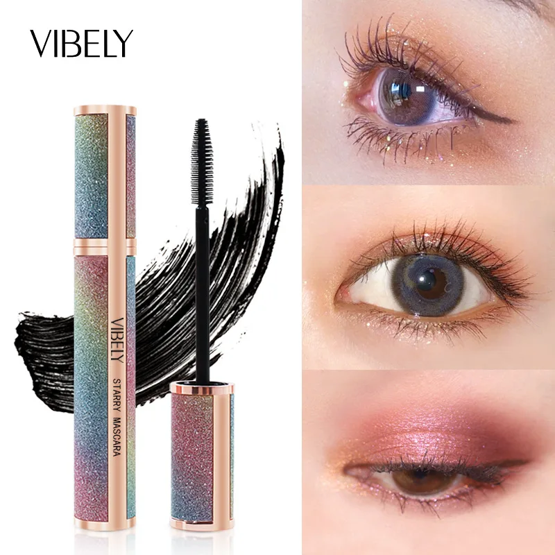 

VIBELY 4D Silk Fiber Eye Lashes Mascara Long Curling Quick Dry Mascara Comestic Eye Lashes Black Waterproof Eye Makeup TSLM2