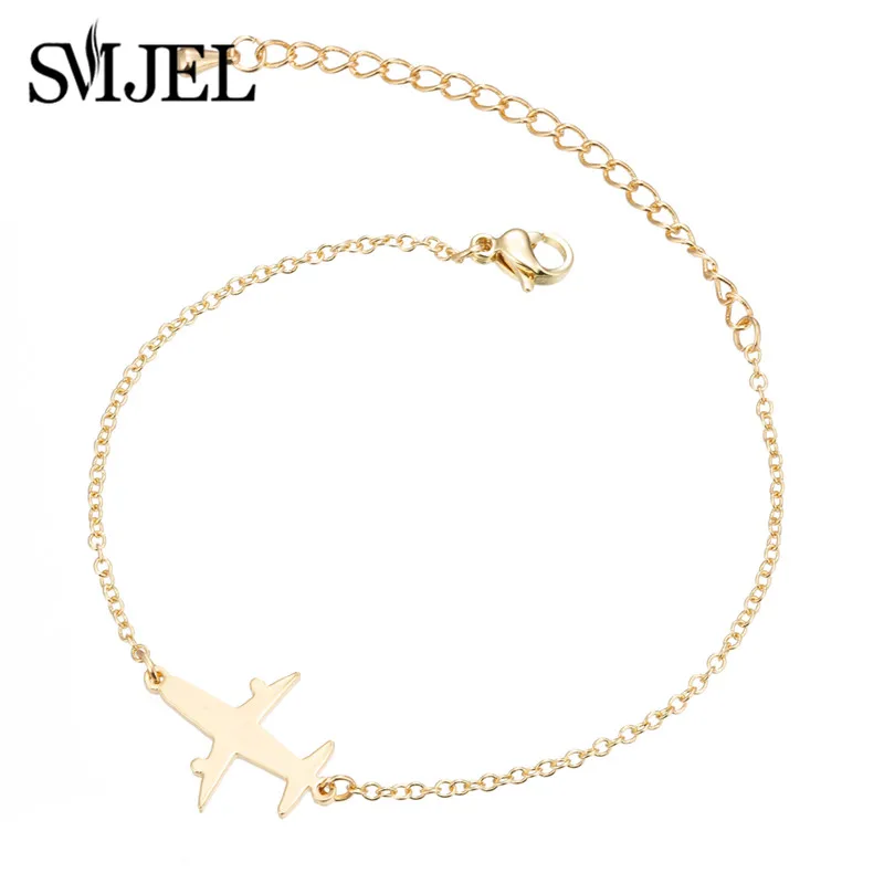 Gold Bracelet 203 SMJEL браслеты с Микки из нержавеющей стали для женщин повседневные ювелирные изделия милый браслет с подвеской и геометрическим дизайном браслет с волной Femme свадебный подарок - Окраска металла: Gold Bracelet 203