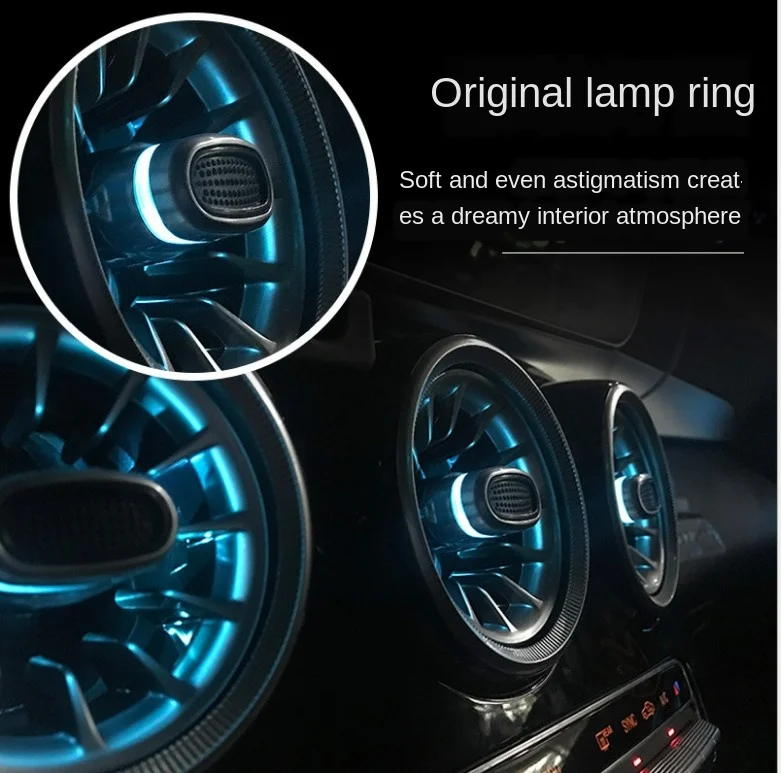 

LED Air Outlet For Mercedes Benz V Class W447 Vito V250 Interior Front Console Air Condition AC Vent Outlet Turbo Style Replace