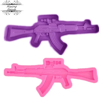 

1Pcs Machine gun shape silicone soft candy mold cake decorating tool candy chocolate Soft Candy Mold