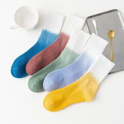 Spandex Arch Support Quick Dry Sweat Absorption Cotton Mens Tie Dye Cushioned Crew Socks