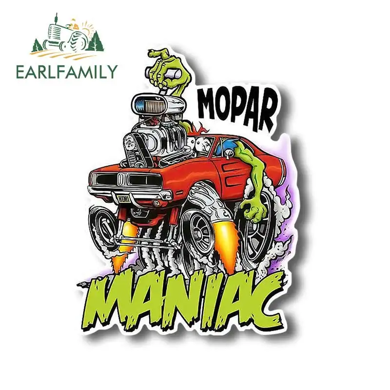 Индивидуальная наклейка EARLFAMILY в виде маниака 13 см х 10 мультяшная Автомобильная