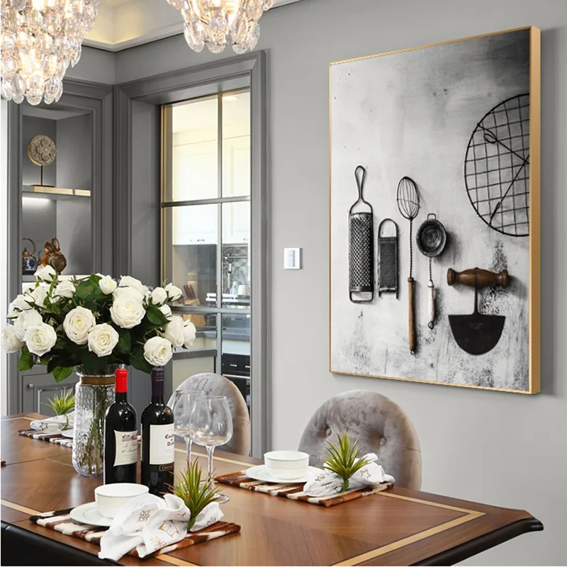 Cucina Nordica Moderna Pittura su Tela Utensili ed Elettrodomestici Poster  e Stampe Arte da Parete Immagini per Soggiorno Decorazioni per la Casa -  AliExpress