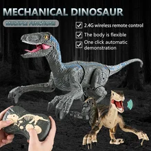 Jouet de dinosaure RC avec télécommande 2.4Ghz, modèle électrique Durable, Simulation d'animal drôle avec lumières, cadeau pour enfants