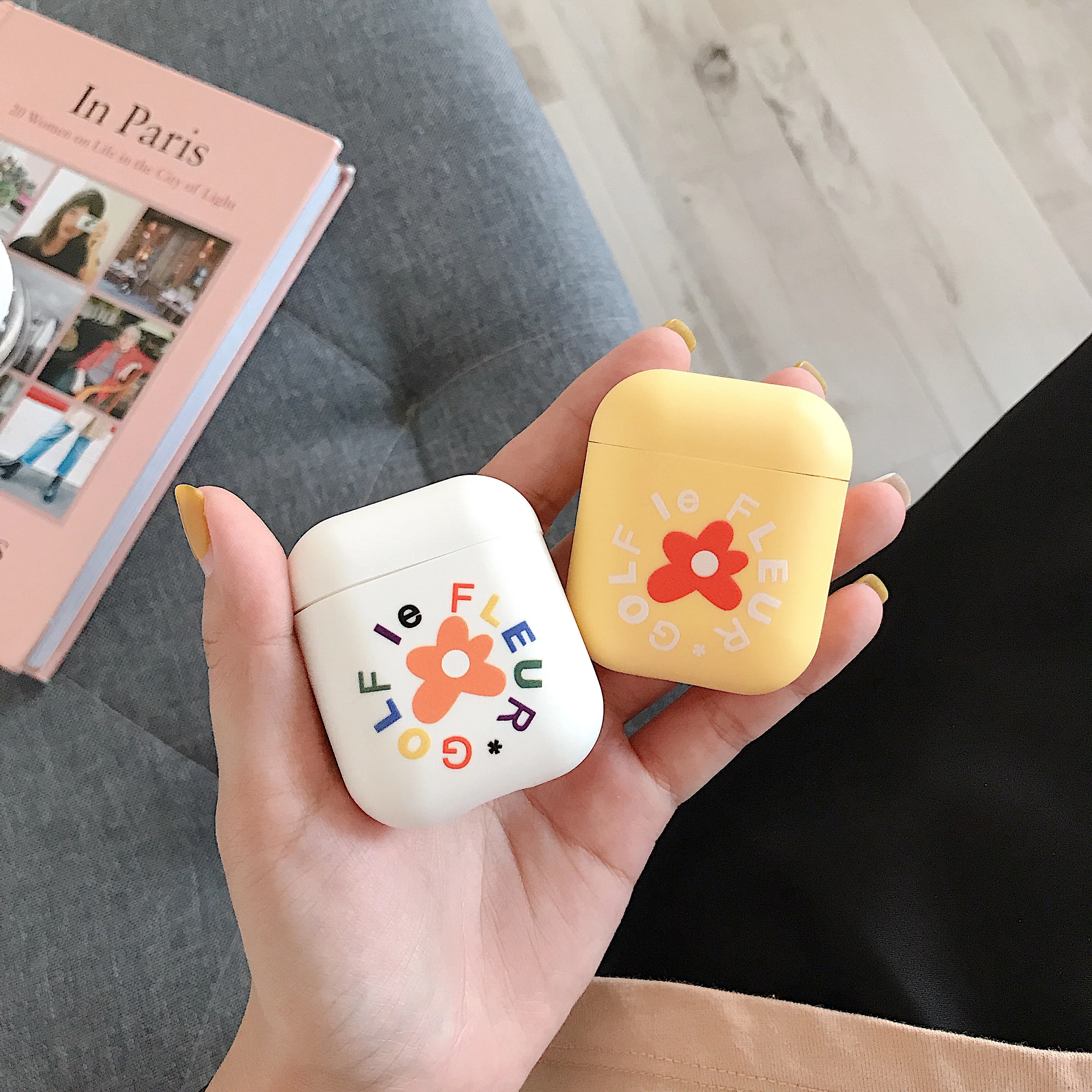 

For AirPods Case Cute Cartoon Flower Pattern Earphone Cases For Apple Airpods 2 ins Style Funny Soft Silicone Protect Cover