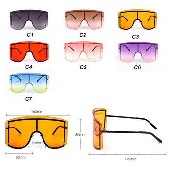 

TTLIFE Blue Oversize Women Sunglasses Big Frame Red Luxury Brand Sun Glasses Female Sexy Shield Shades INS Hot YJHH0294