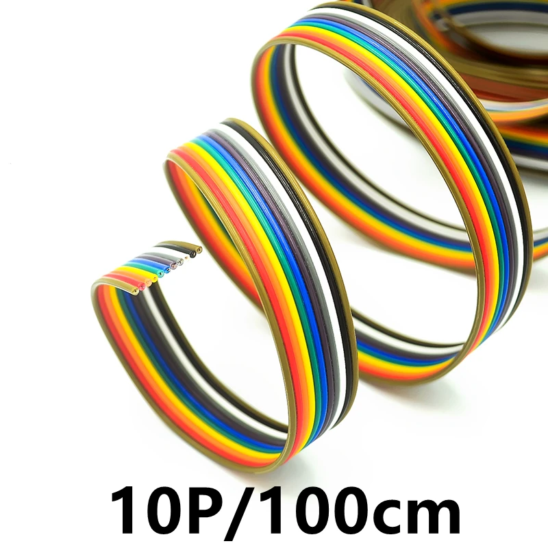 100 см кабель DuPont/репетиционный кабель/rainbow/FC 10p/20p 2 54 1 м | Электронные компоненты и
