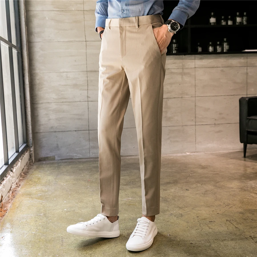 2019 Classic Men Suit Pants Slim Design Business Banquet Men Dress Pants Size 28 29 30 31 32 33 34 36 Casual Pant Man