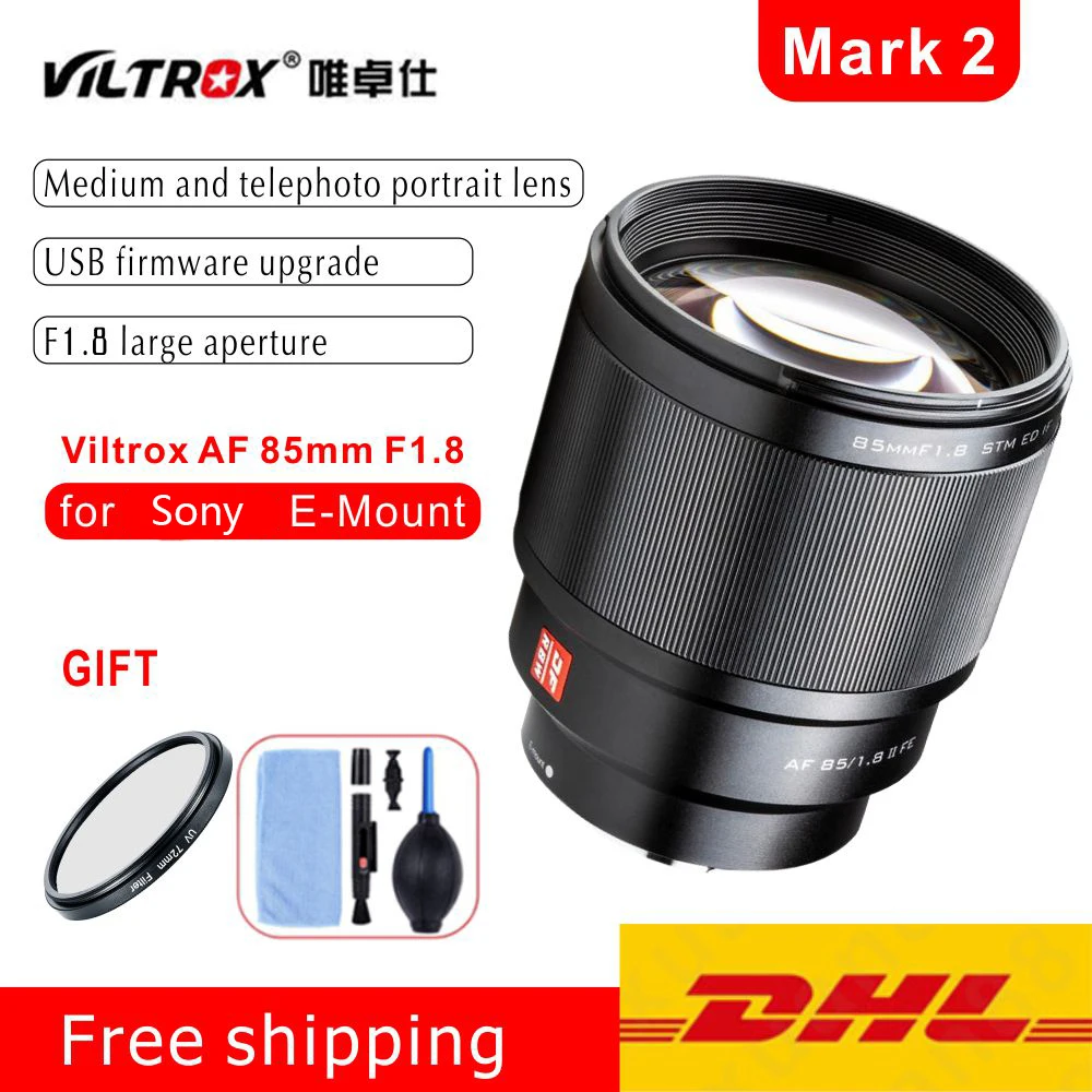 VILTROX 85 мм f1.8 Mark II STM Автофокус Объектив с фиксированным фокусом F1.8 объектив для
