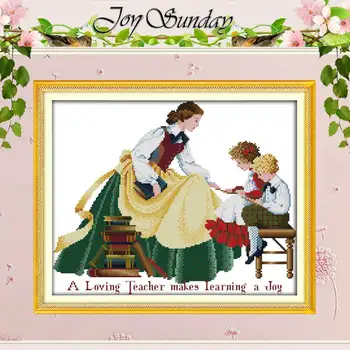 

Teacher and Children Patterns Counted Cross Stitch 11CT 14CT Cross Stitch Sets Chinese Cross-stitch Kits Embroidery Needlework