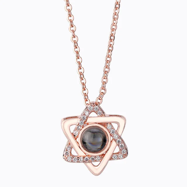 rose gold 6 Love You на ста языках ожерелье воспоминания о романтической любви пользовательский кулон ожерелье дамы подарок на день Святого Валентина - Окраска металла: rose gold 6