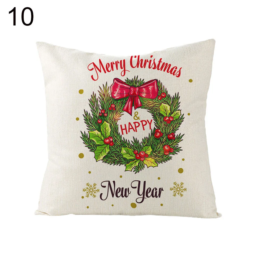40# высококачественный чехол для подушки с рождественским принтом, чулки, Санта Клаус, веселые праздники, наволочка для подушки, чехол для подушки, домашний декор