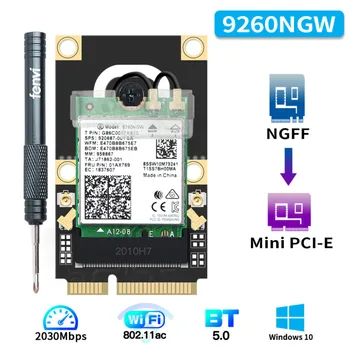 

Wireless M.2 To Mini PCI-E Wi-Fi Adapter Intel 9260 7260 2030Mbps Bluetooth 5.0 Wifi Card 9260NGW 7260HMW 802.11ac 160Mhz 2.4/5G