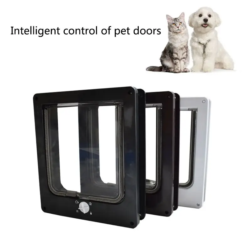 Двери для кошек, магнитные двери для домашних животных с поворотным замком, устойчивые к атмосферным воздействиям, двери для домашних животных, товары для кошек, котят