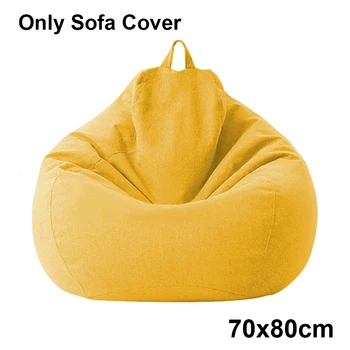 

Lazy Bean Bag Sofas Cover Chairs without Filler Linen Cloth Lounger Seat Cover Chairs Pouf Puff Couch Tatami Living Room