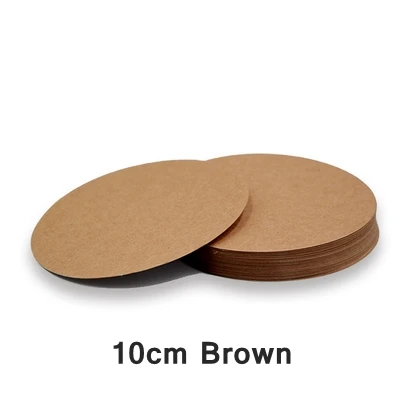 100 шт./лот, круглые бумажные картонные доски для рисования, детские школьные офисные бумажные доски - Цвет: 10mm-brown