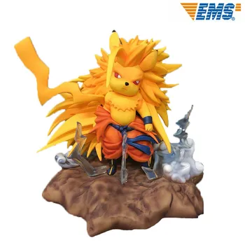 

Dragon Ball GK Statue Super Saia 3 Goku Cosplay Yellow mouse Resin Action Figure Collection Model Toys Y1165