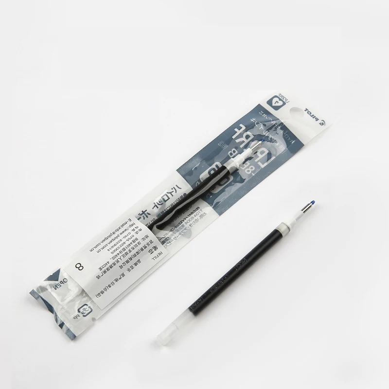 10pcs 파일럿 주스 젤 펜 리필 0.38 0.5mm 총알 유형 빠른 건조 레드 블루 블랙 3 색 옵션