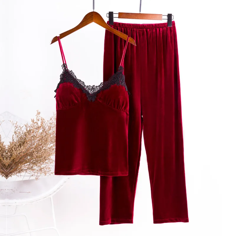 Комплект пижам из четырех предметов, Женский Осенний пеньюар с длинными рукавами, домашний костюм, плиссированные, без рукавов, с подкладкой, кружевные, сексуальные, зимние пижамы