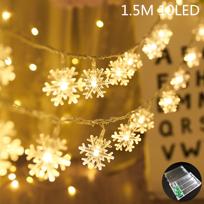 061-Warm 10LED Счастливого Рождества узорная гирлянда 1 комплект подарок Санта-Клауса на Рождество, снеговик, рождественские украшения для дома год Noel, Q - Цвет: 061-Warm 10LED