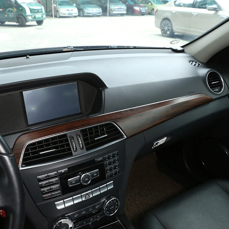 Для Mercedes Benz C Class W204 2010-2013 LHD автомобильные аксессуары ABS Хромированная внутренняя центральная консоль Защитная панель накладка