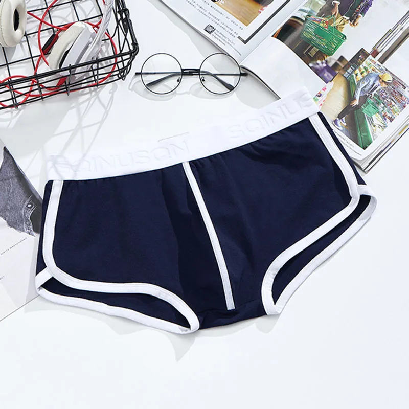 Dark blue 1725 Мужское нижнее белье, боксеры, хлопок, Cuecas, боксеры для мужчин, s, боксеры, шорты, нижнее белье, низкая талия, U выпуклая сумка, мужские и дышащие трусы - Цвет: Dark blue 1725