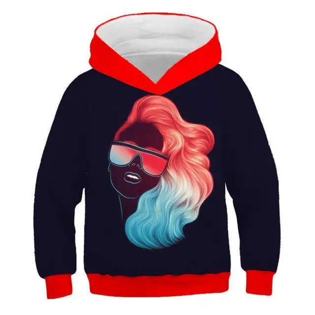 Newest Painted stripe pattern 3D print child fashion Hoodie Boys and girls Hooded Sweatshirt Kids 3D painting Sweatshirt - Цвет: TNT-1165