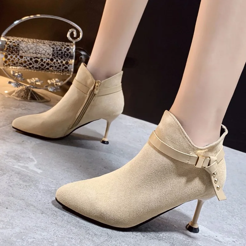 Bootee/ г. Женские осенние ботинки на молнии обувь на шнуровке роскошные дизайнерские ботинки на низком каблуке с круглым носком женские ботинки до середины икры
