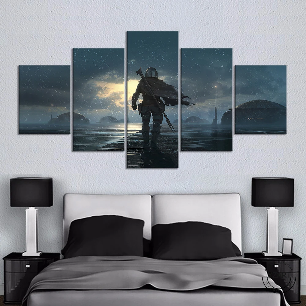 HD fantasy art Настенная картина Jango Фетт вид Звездные войны мандалорский фильм плакат художественная работа холст картины Настенный декор