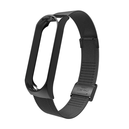 Metal black Hangrui mi Band 4 металлический браслет из нержавеющей стали ремешок для Xiaomi mi Band 4 mi band 3 замена браслета БЫСТРОРАЗЪЕМНАЯ пряжка - Цвет: Metal black