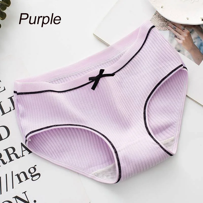 Purple VDOGRIR новые модные соблазнительные женские трусики бесшовные однотонные стринги женские трусы нижнее белье женские s Низкая талия с бантом трусы - Цвет: Purple