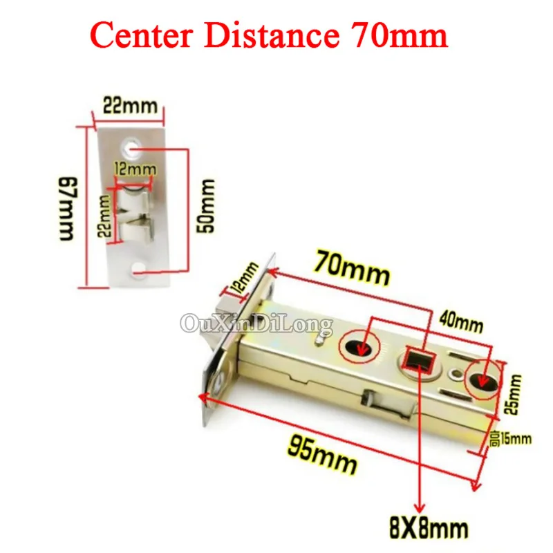 Center Distance 70mm Горячее предложение 1 шт. Европейский врезной замок корпус Противоугонный замок цилиндрический дверной замок запчасти межосевое расстояние 50 мм/60 мм/70 мм - Цвет: Center Distance 70mm