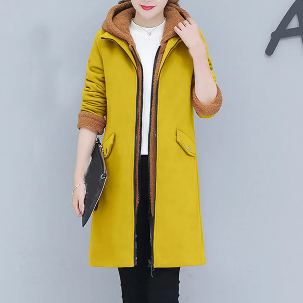 Chaqueta manteau femme, зимнее пальто для женщин, свободная верхняя одежда, однотонные куртки с хлопковой подкладкой, пальто с карманами, abrigos mujer invierno