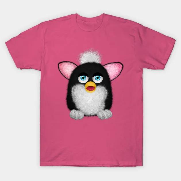 Мужская пушистая футболка Furbie черно-белая для женщин и мужчин | одежда