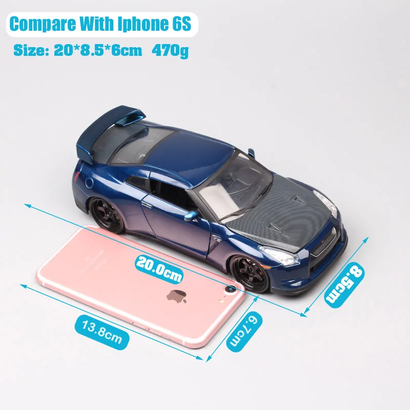 1/24 масштаб Jada 2009 Nissan GTR super GT Гоночная машина металлические Литые и игрушечные транспортные средства модель GT-R миниатюрная для коллекционного хобби детей